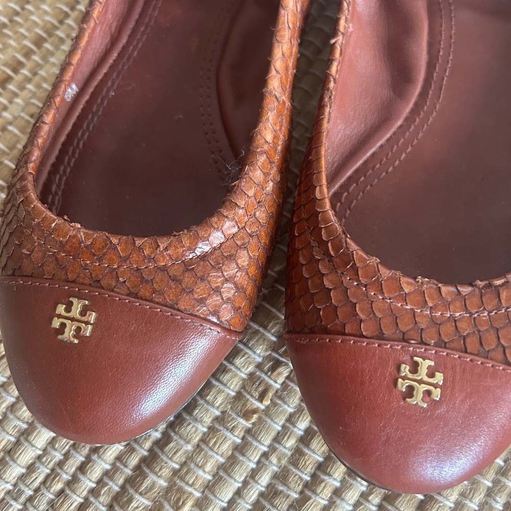 Tory Burch Python Ballet Shoes - Picture 2 of 4